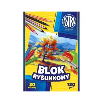 Blok rysunkowy A4 120g/m2 Astra 20 kartek - zestaw 10 sztuk