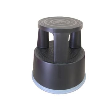 Taboret Biurowy Q-Connect, Mobilny, Plastikowy, Czarny