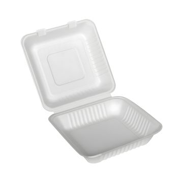 Menubox z trzciny cukrowej niedzielony o pojemności 1500 ml 23 x 23 x 8 cm 50 sztuk