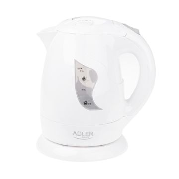 Czajnik Elektryczny Adler Ad 08W, 1L, Tworzywo, Biały