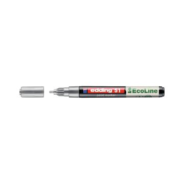Marker olejowy na bazie wody Edding EcoLine e-51, 1-2 mm, srebrny
