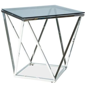 Ława kawowa 50x50 szkło dymione chrom Top Silver Signal