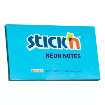 Notes samoprzylepny 127x76mm niebieski neon