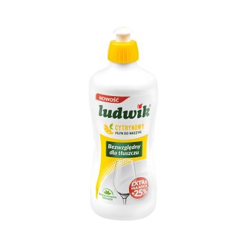Płyn do naczyń LUDWIK cytrynowy zapach skutecznie usuwa tłuszcz 450g butelka