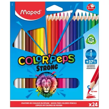 Kredki Colorpeps Strong Trójkątne 24 kolory w etui z zawieszką