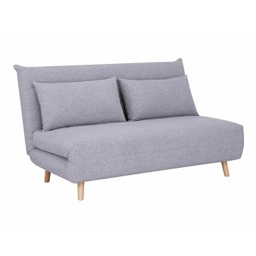 Sofa rozkładana szara tkanina nóżki buk 14 cm Spikeii Signal