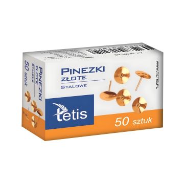 Pinezki złote Tetis 50 sztuk