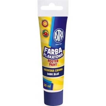Farba Plakatowa Szkolna Astra Ciemno Niebieska 30ml