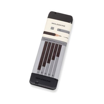 Zestaw ołówków Moleskine 5 sztuk różnej twardości w metalowym pudełku