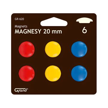 Magnesy GRAND CM-20/ GR620, mix kolorów, 6 sztuk