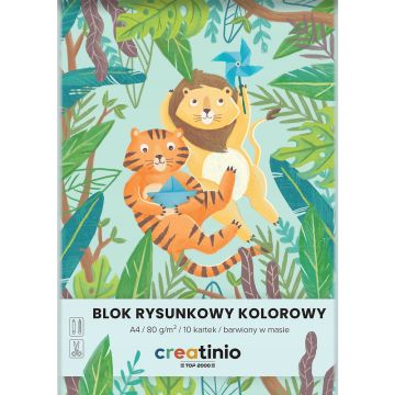 Blok Rysunkowy Kolorowy A4 80g 10 Kartek Creatinio