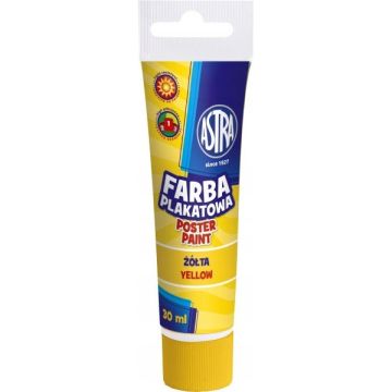 Farba Plakatowa Szkolna ASTRA 30ml Żółta