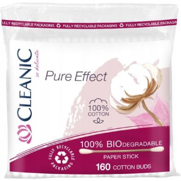 Patyczki higieniczne CLEANIC Pure Effect papierowe biodegradowalne 160 sztuk