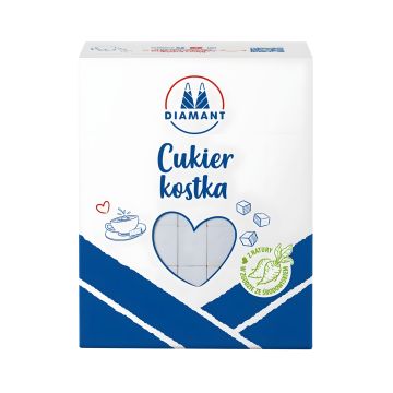 Cukier biały w kostkach DIAMANT wysokiej jakości do gastronomii 0,5 kg