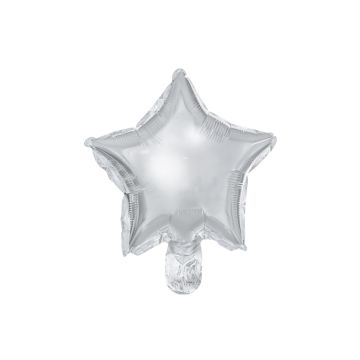 Balony Foliowe Gwiazdki Srebrne Metalizowane 25 cm (25 sztuk)