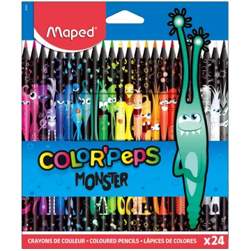 Kredki Colorpeps Monster Trójkątne w Czarnej Obudowie 24 Kolory