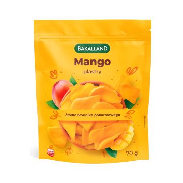 Mango suszone BAKALLAND w plastrach premium 70g do cateringu i eventów
