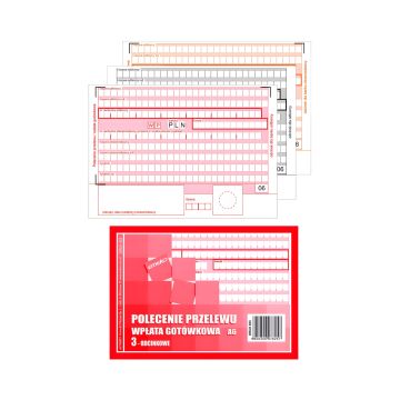 PP. A6 1+3 bl Polecenie przelewu wpłata gotówkowa /30