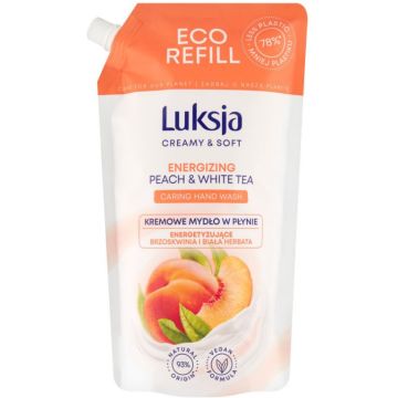 Mydło w płynie Luksja Creamy & Soft uzupełnienie 900ml brzoskwinia i biała herbata