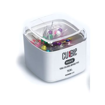 Szpilki biurowe Cubbie - kolorowa plastikowa główka