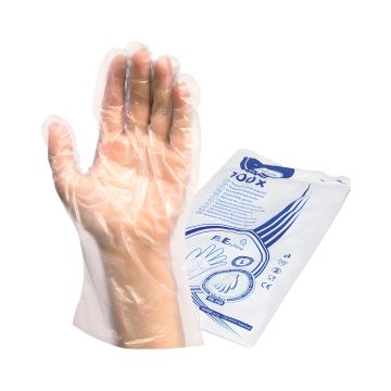 Rękawiczki foliowe hdpe w bloku l 100 szt.