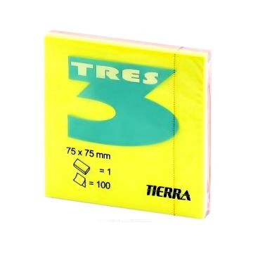 Karteczki samoprzylepne TRES Neon 75mm x 75mm 100 kartek