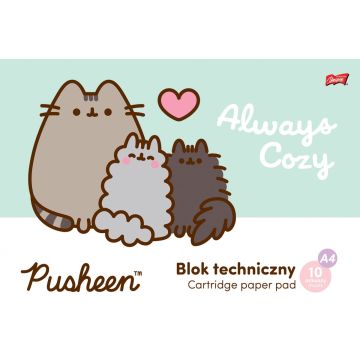 Blok techniczny A4 z motywem Pusheen 10 arkuszy