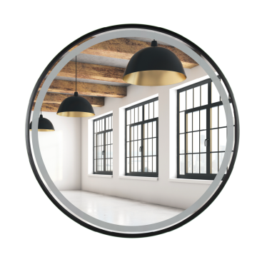 Lustro Łazienkowe Ścienne Faneco Scandi LED Czarne Matowe 600x600 mm