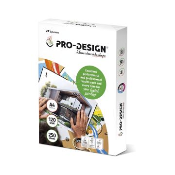 Papier ksero PRO-DESIGN FSC, satynowany, klasa A++, A4, 168CIE, 120gsm, 250 ark.