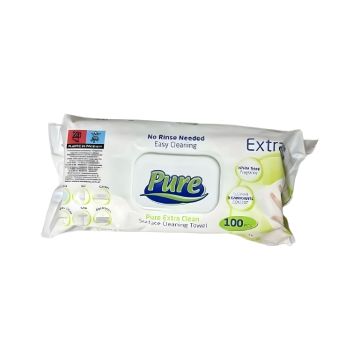 Nawilżane chusteczki uniwersalne PURE do mebli, łazienki, szkła, elektroniki 100 szt