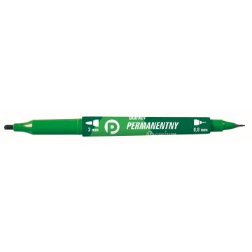 Marker permanentny TETIS premium 2-końcówki zielony