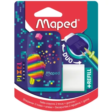 Temperówka z Gumką Connect Pixel Dwa Otwory Blister