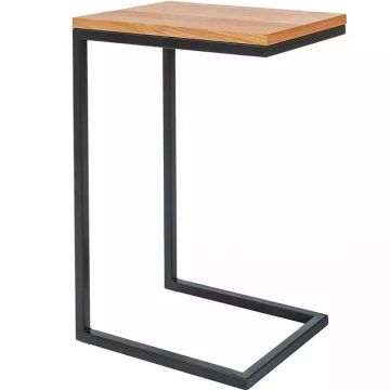 Stolik pomocniczy dąb Naturalny czarny 40x30x60 Largo Signal