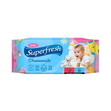 Chusteczki nawilżane dla dzieci SUPERFRESH delikatne hipoalergiczne 72 sztuki