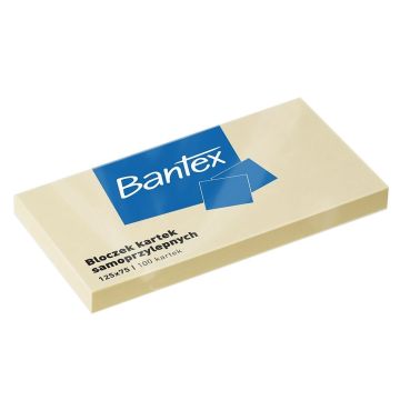 Bloczek kartek samoprzylepnych BANTEX 125x75mm, 100 kartek, żółty