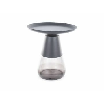 Ława okrągła 50 cm czarny mat metal Tiffany Signal