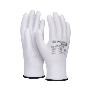 Rękawice ochronne DONAU SAFETY PU White kat. II rozmiar 10 białe