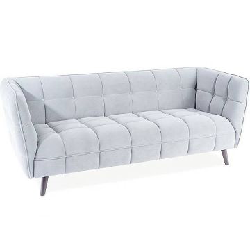 Sofa Castello 3 velvet j. szary Bluvel 03 / Wenge