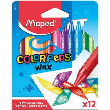Kredki Świecowe MAPED Color Peps Zestaw 12 Kolorów Trójkątne