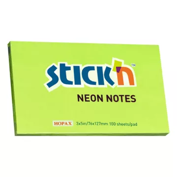 Notes Samoprzylepny Zielony Neonowy 127x76 mm 100 kartek