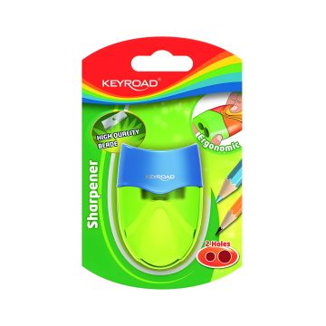 Temperówka plastikowa podwójna KEYROAD mix kolorów blister