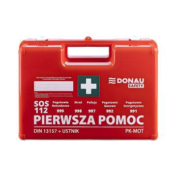 Apteczka DONAU SAFETY plastikowa K-15.2 +A pomarańczowa z wieszakiem