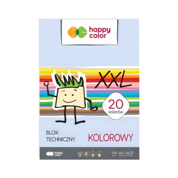 Blok techniczny kolorowy Happy Color format A3 20 kartek