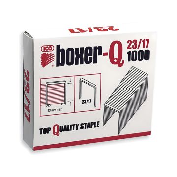 Zszywki biurowe ICO Boxer, 23/17, galwanizowane, 1000 sztuk