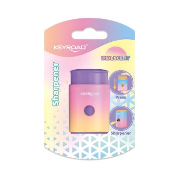 Temperówka plastikowa pojedyncza opalizująca KEYROAD mix kolorów blister