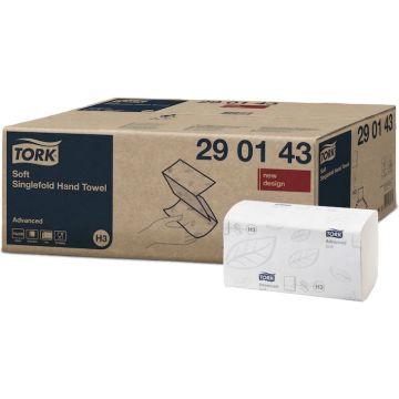 Ręcznik Papierowy Tork ZZ V-Fold Advanced Celuloza Dwuwarstwowy Biały 23x22,6cm (15x250 sztuk)