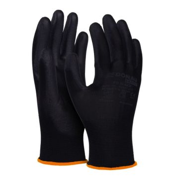 Rękawice ochronne DONAU SAFETY PU Black kat. II rozmiar 7 czarne