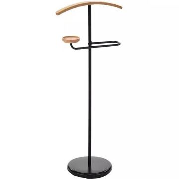 Wieszak stojący metal drewno czarny buk 105 cm Albin Signal