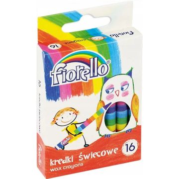 Kredki Świecowe Fiorello Zestaw 16 Kolorów Średnica 8 mm
