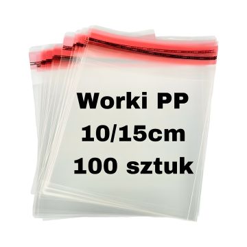 Worek foliowy polipropylenowy z klapką i odpowietrzeniem 100x150 mm, 100 szt.
